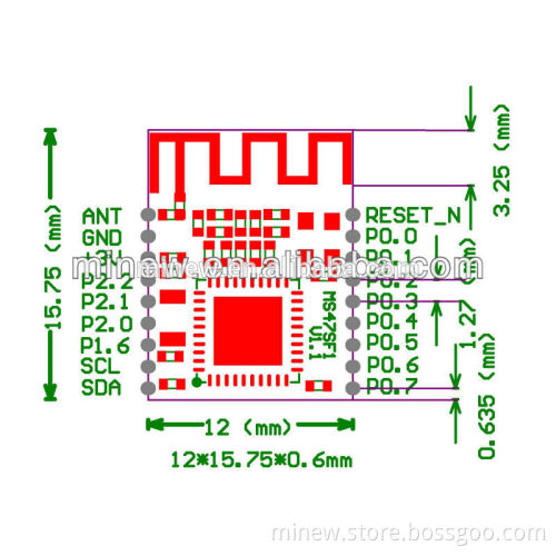 PCB BLE 4.0 Module Chipset CC2540 CC2541 nrf51822 iBeacon Bluetooth Module